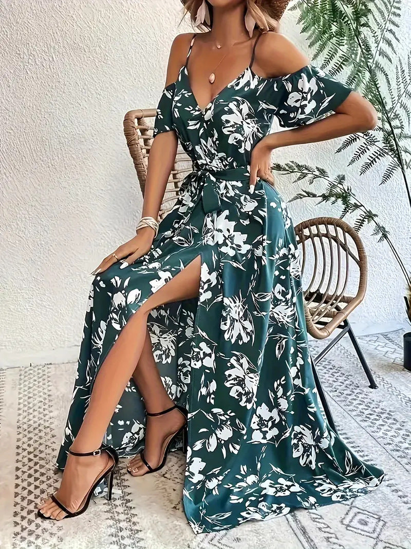 Floral Asymmetrical Maxi Dress