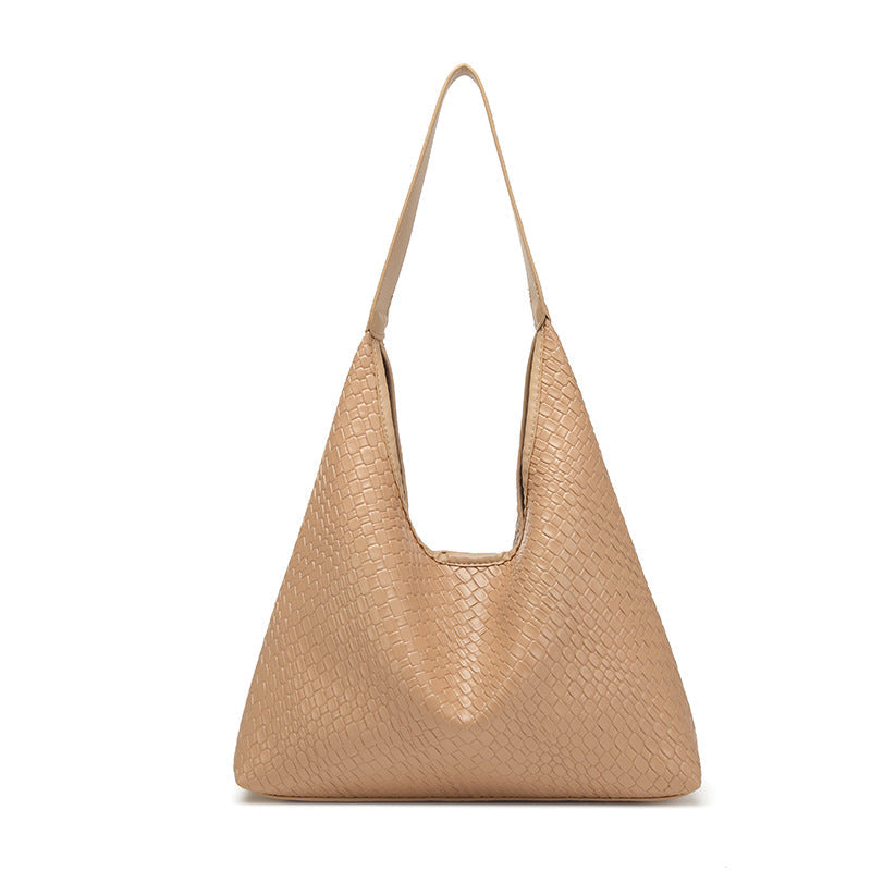 Soft leather woven hobo bag for women, tote bag for women, casual large capacity handheld shoulder bag, shoulder hobo purse