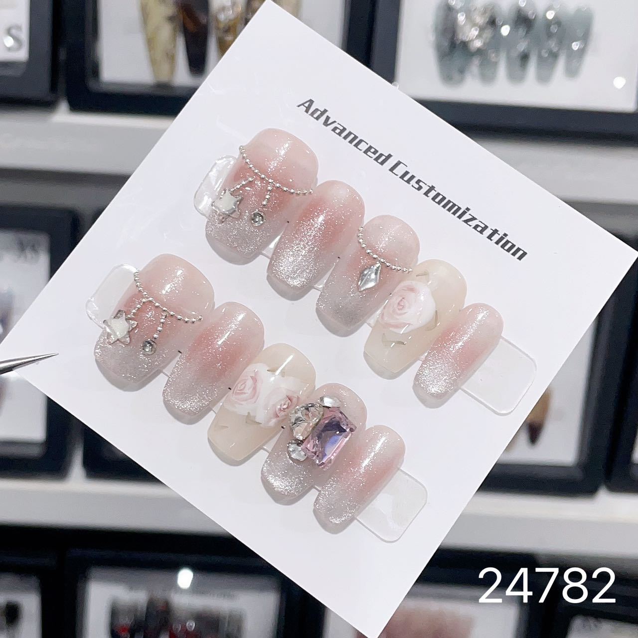 0967- Handmade press on nails