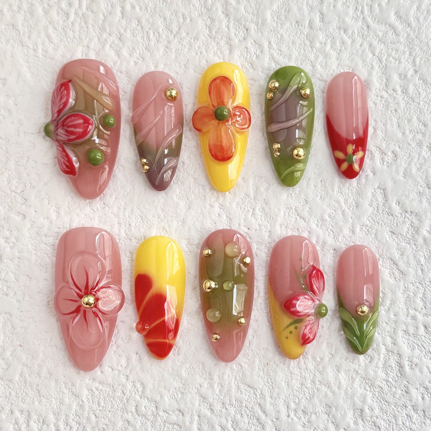 0983- Handmade press on nails