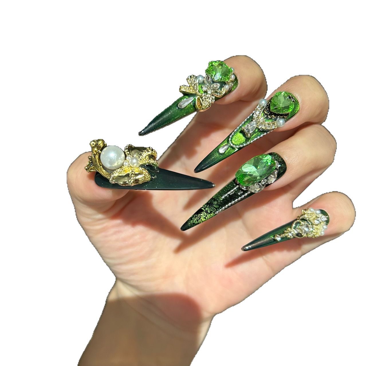 0975- Handmade press on nails