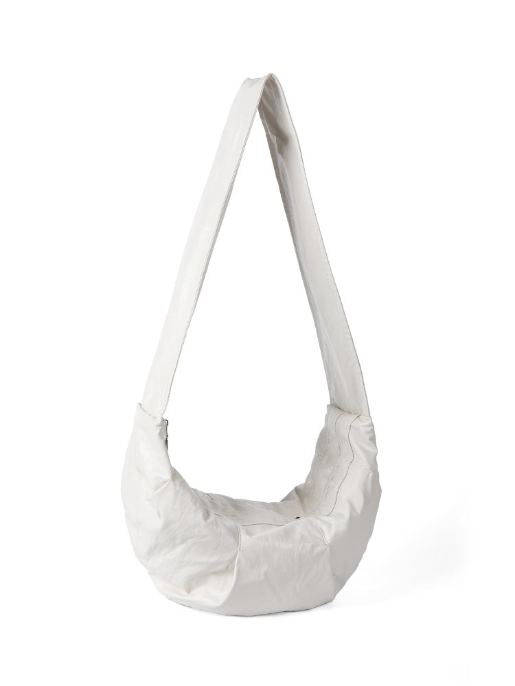 Wide shoulder strap soft leather croissant bag for women, simple and versatile shoulder Crossbody bag, small shoulder bag for women