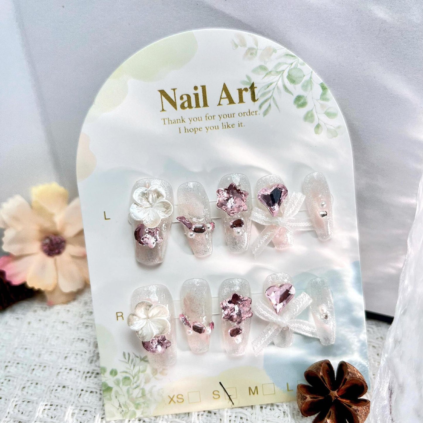 0954- Handmade press on nails