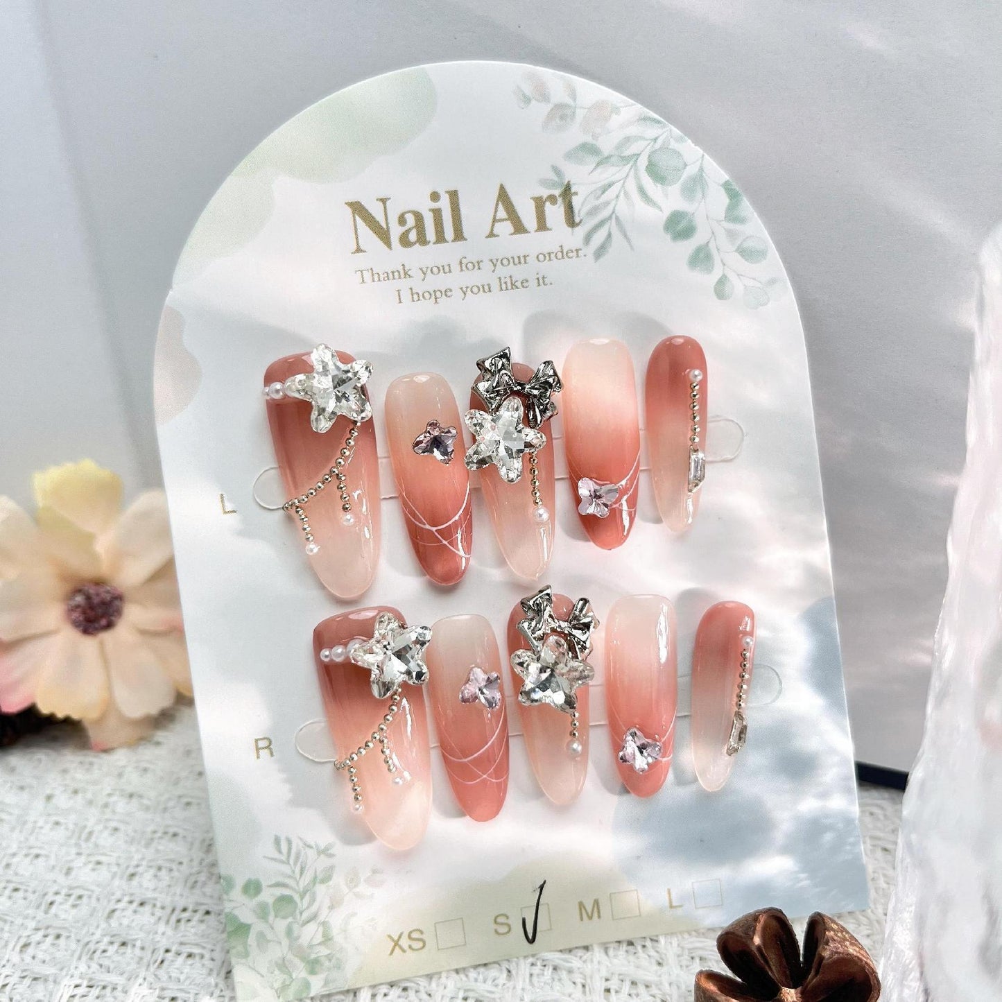 0954- Handmade press on nails