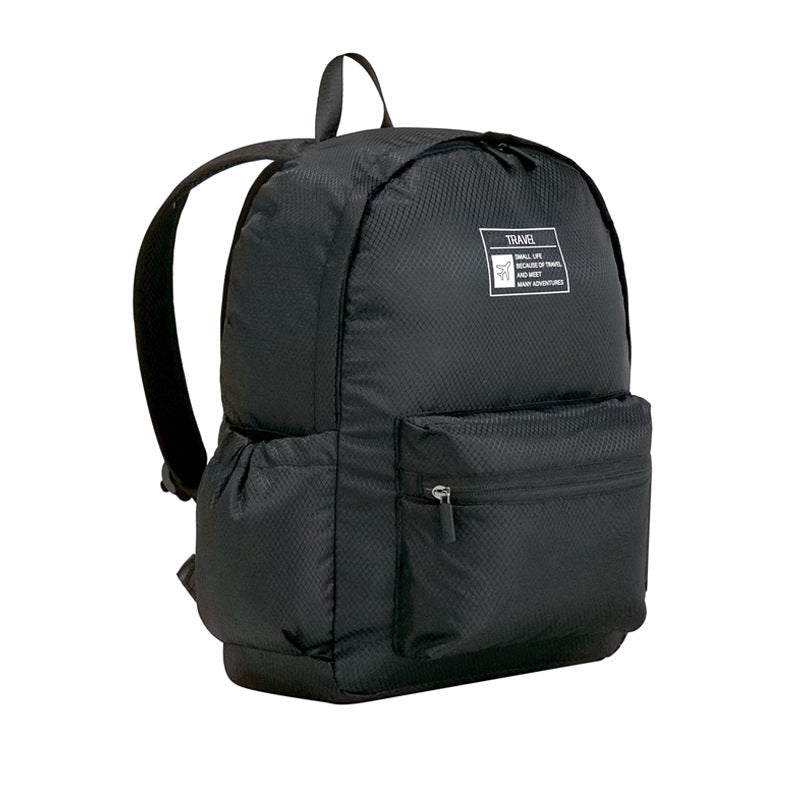 Foldable backpack, simple large capacity travel backpack female, waterproof storage backpack purse, casual polyester clothing storage backpack purse lightweight