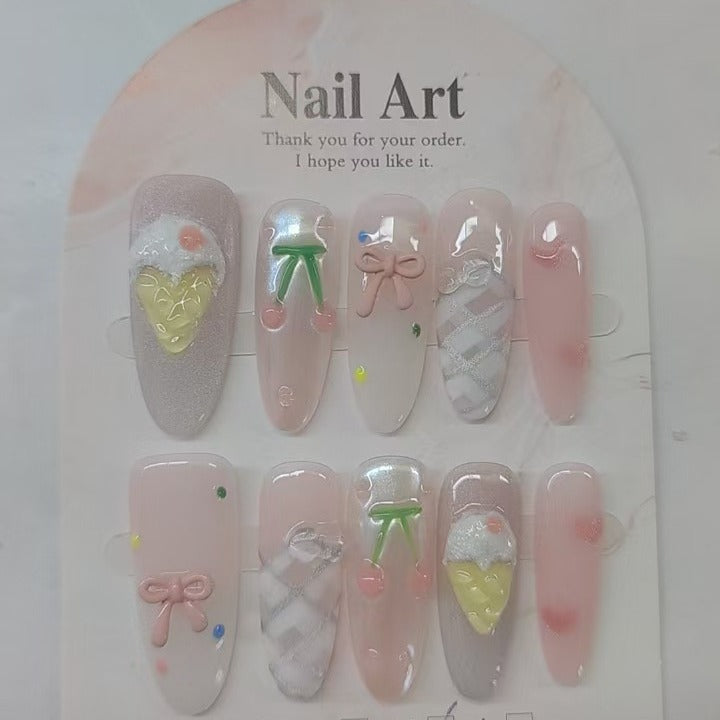 0958- Handmade press on nails