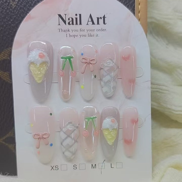 0958- Handmade press on nails