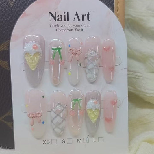 0958- Handmade press on nails