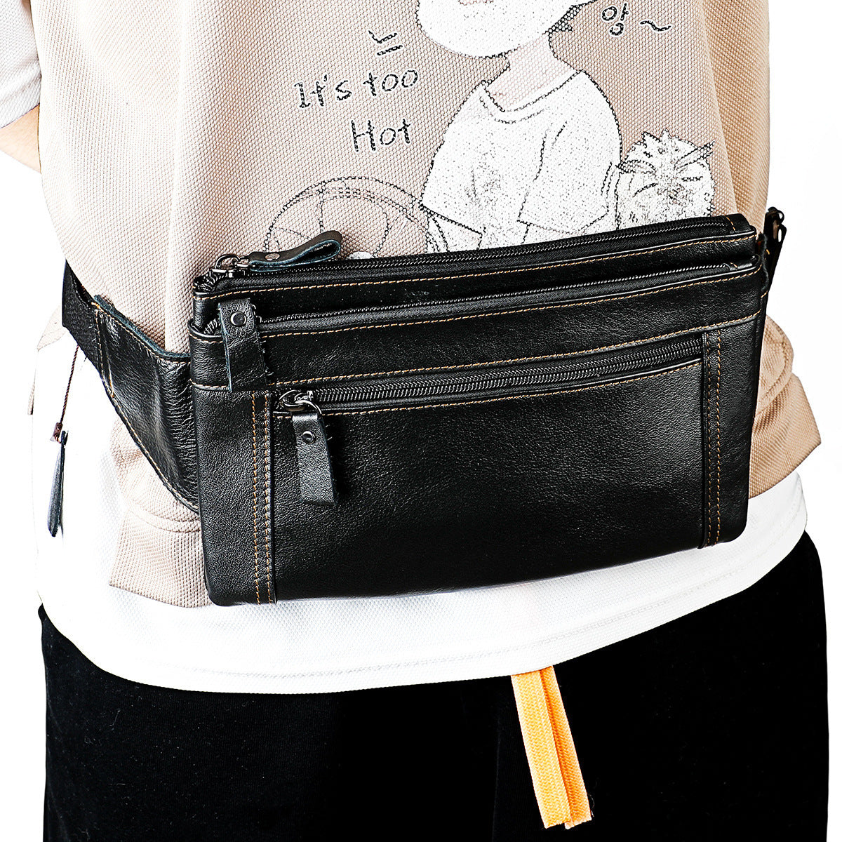 Multifunctional Genuine Leather Chest Bag & Waist Bag Unisex
