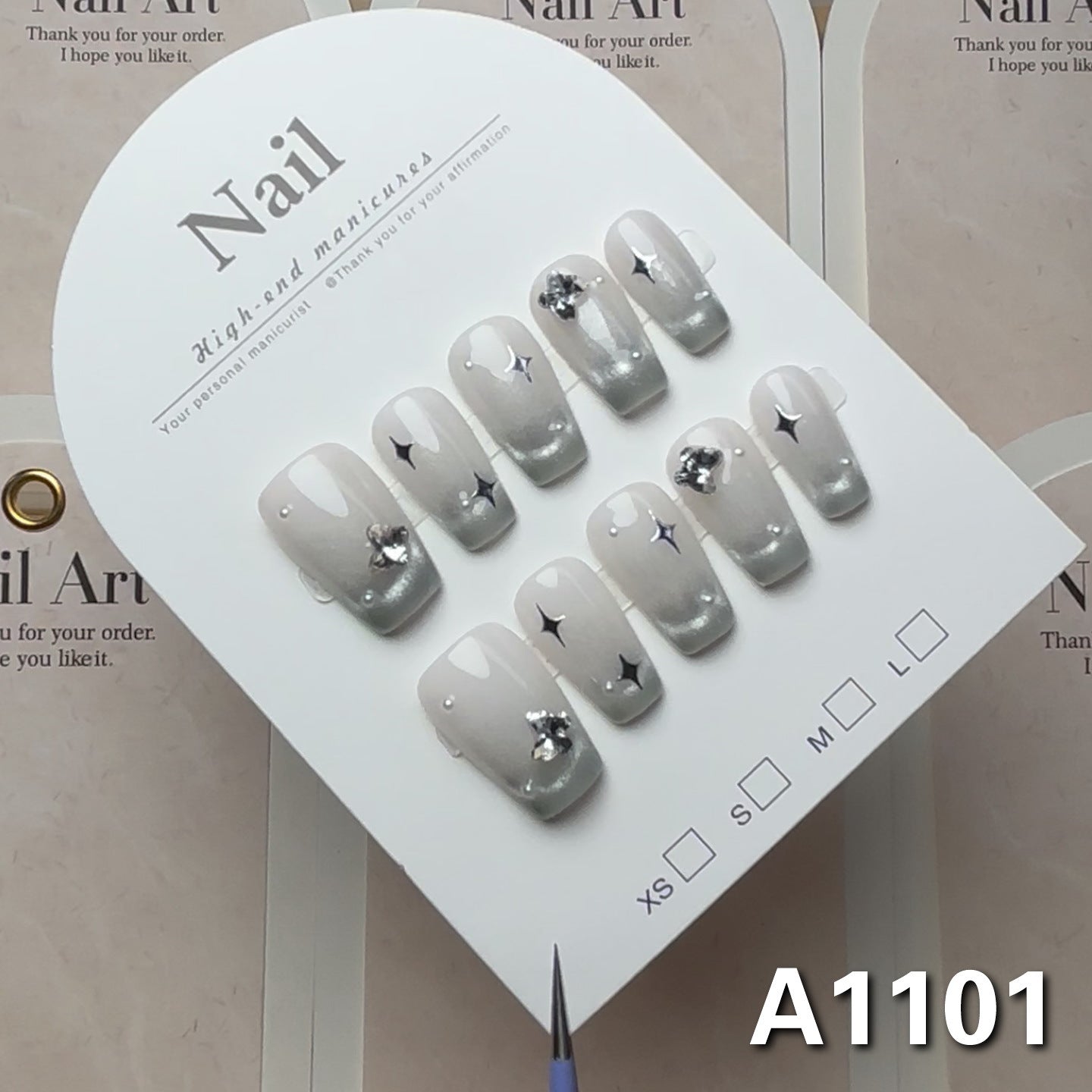 0963- Handmade press on nails