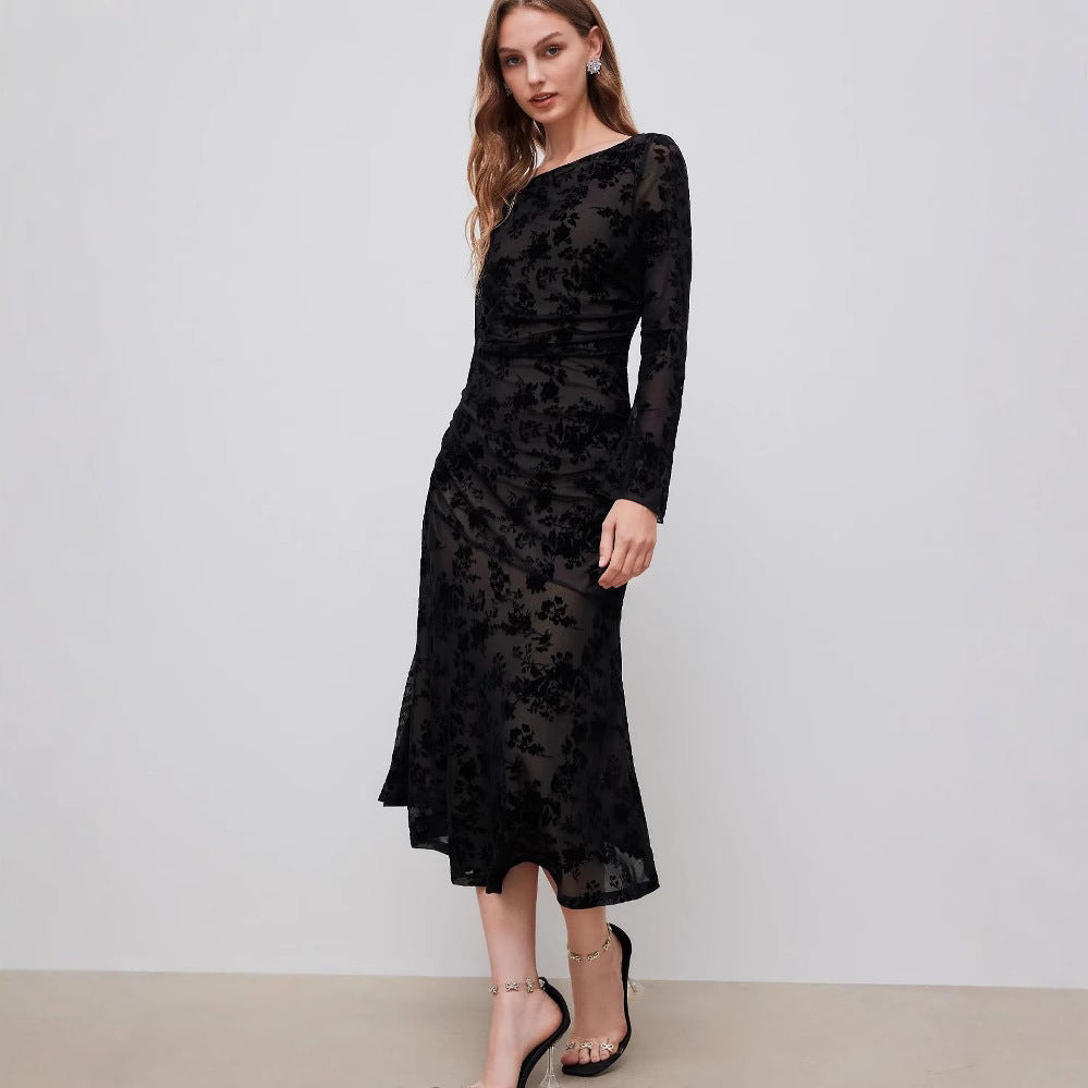 Floral Burnout Bodycon Midi Dress