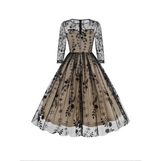 Mesh Panel Bodycon Midi Dress