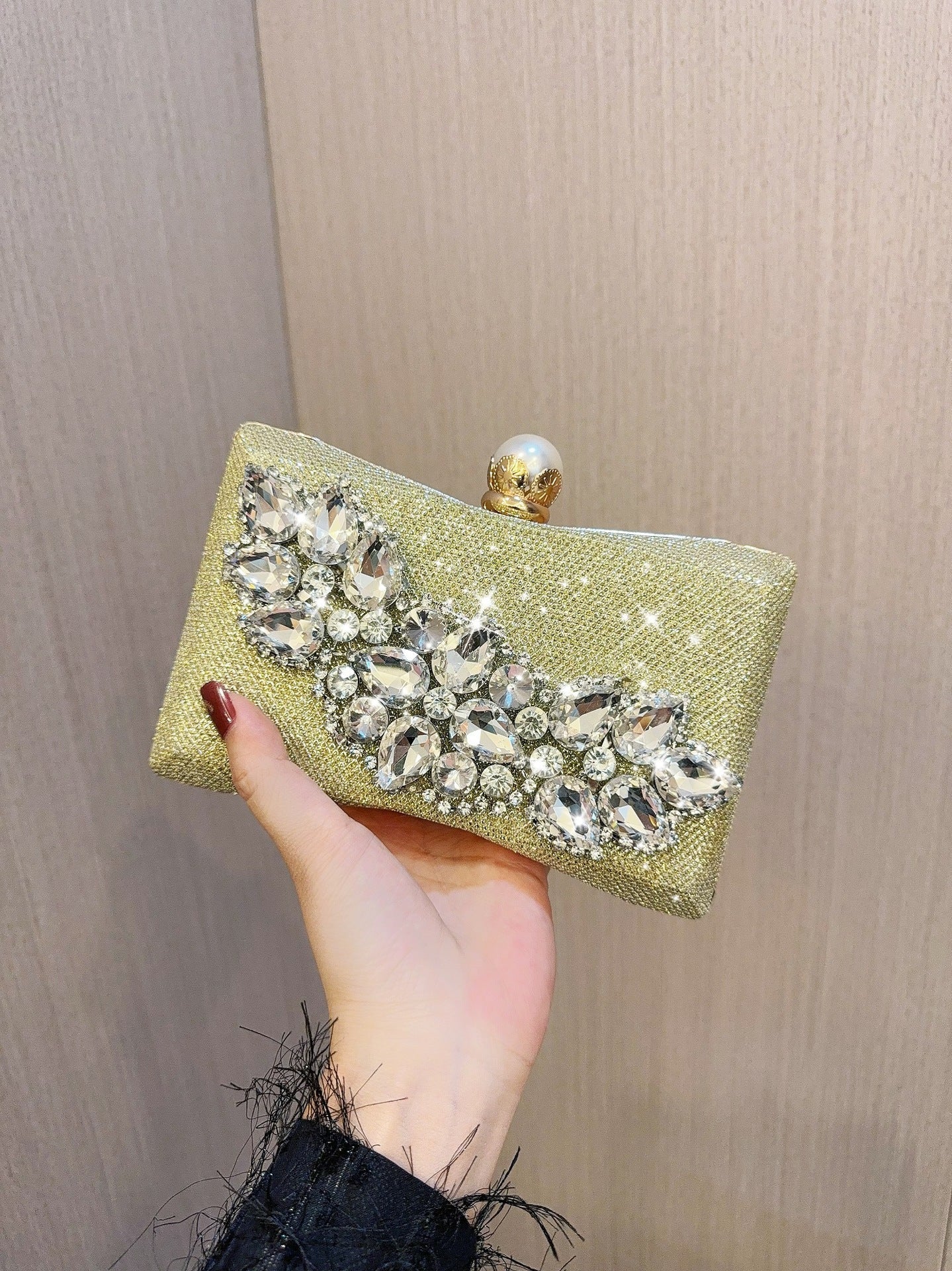 Glass rhinestone handbag