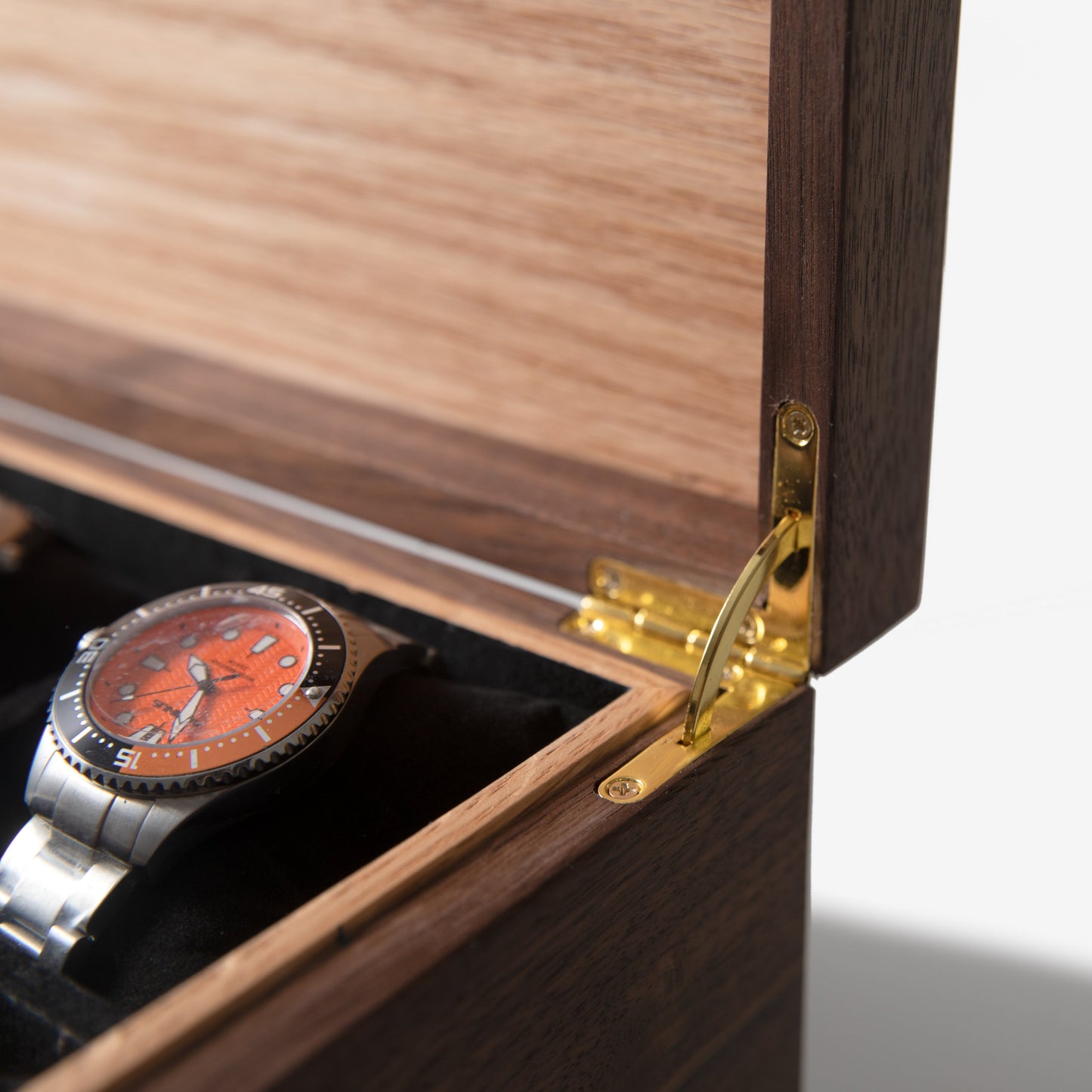 Watch Box with Drawer - Black Walnut and Oak - 12 to 16 Watch Compartments