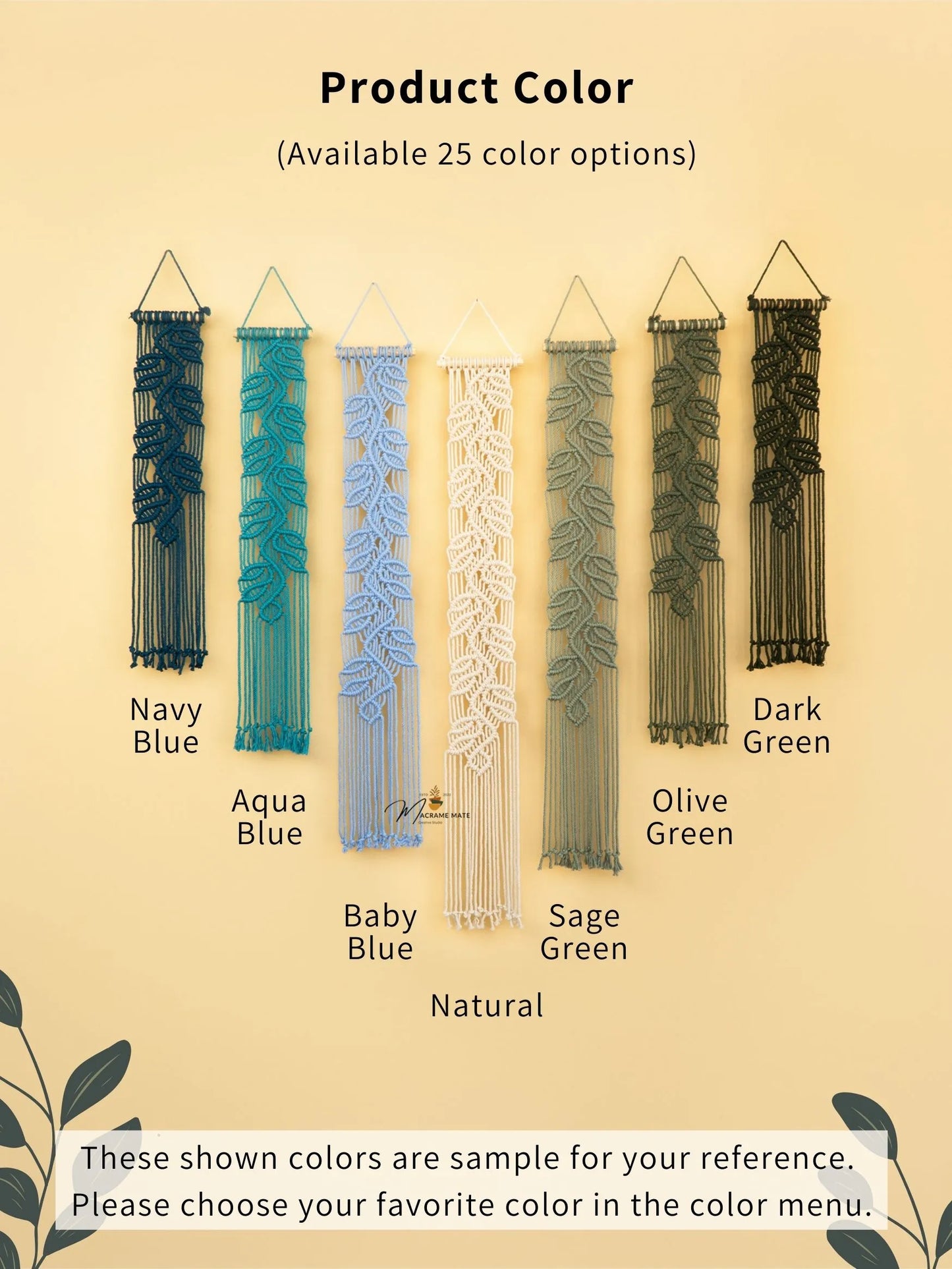 Blue to Green Macrame Wall Art