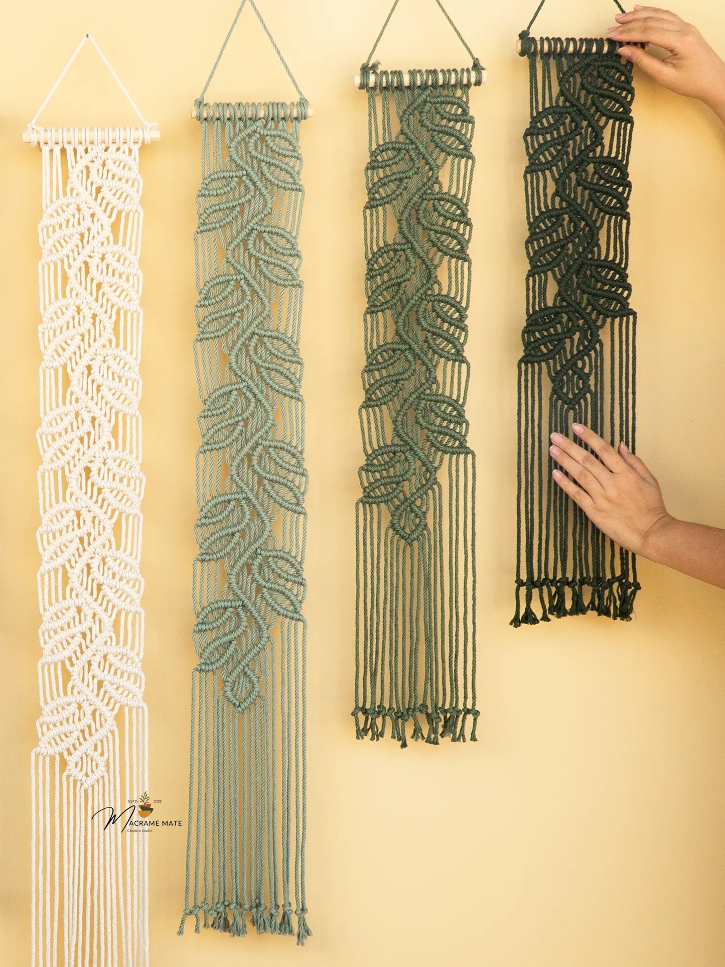 Blue to Green Macrame Wall Art