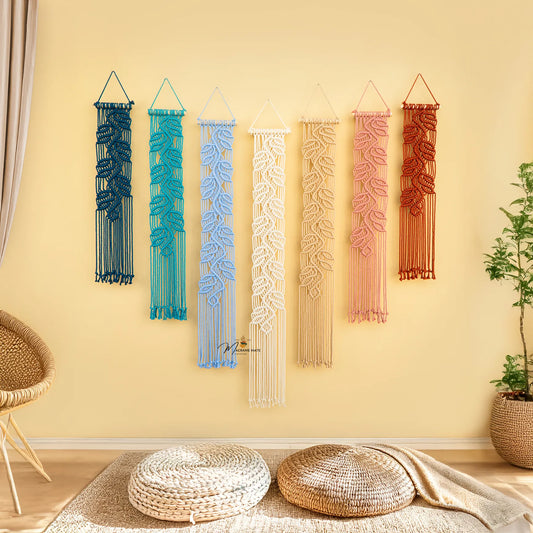 Blue Pink Macrame Wall Hanging