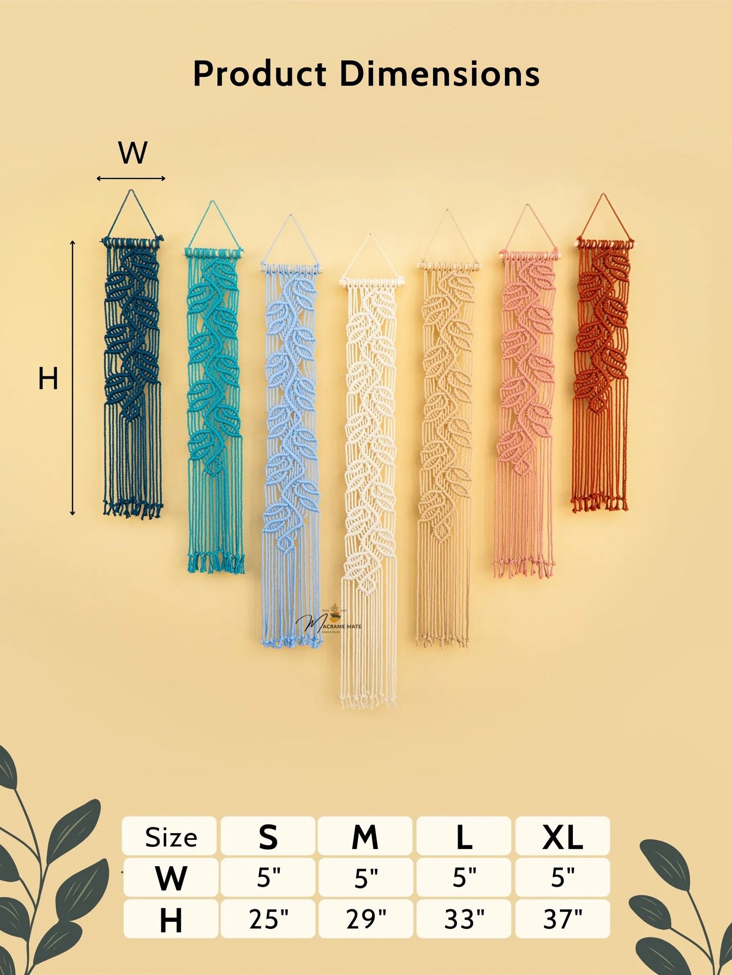 Blue Pink Macrame Wall Hanging