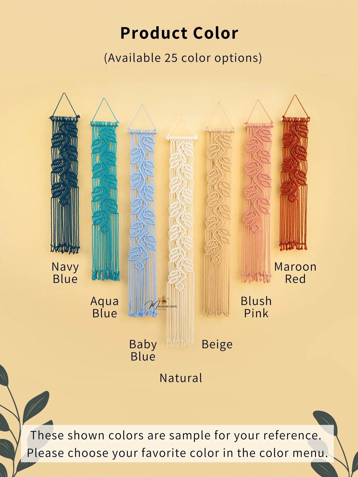 Blue Pink Macrame Wall Hanging