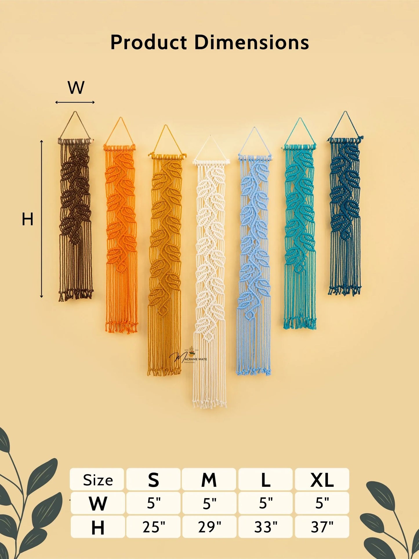 Earth Blue Macrame Wall art