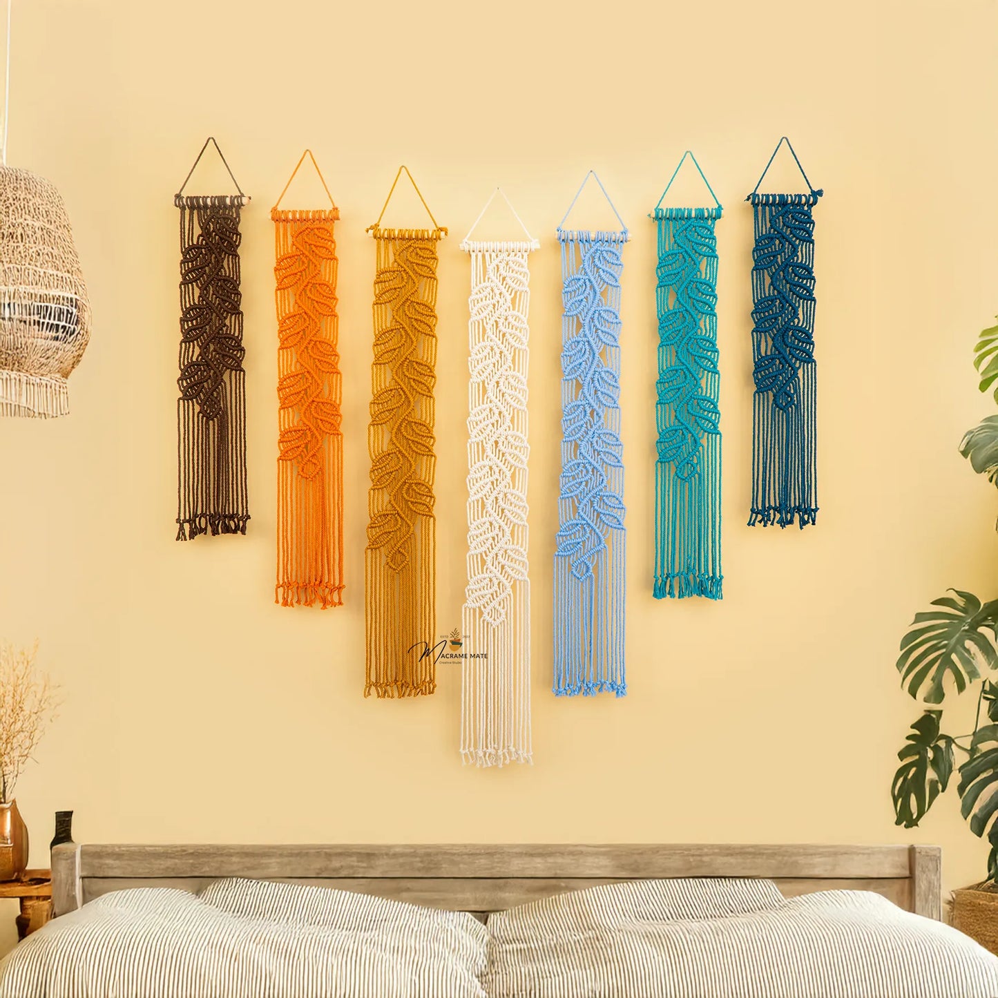 Earth Blue Macrame Wall art