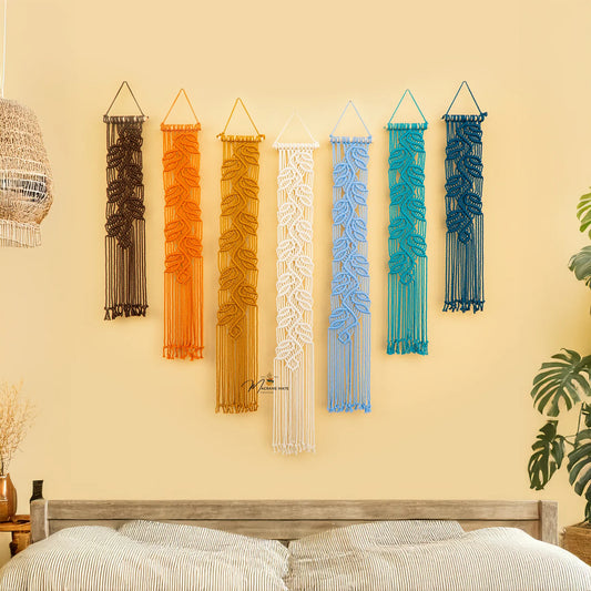Earth Blue Macrame Wall art