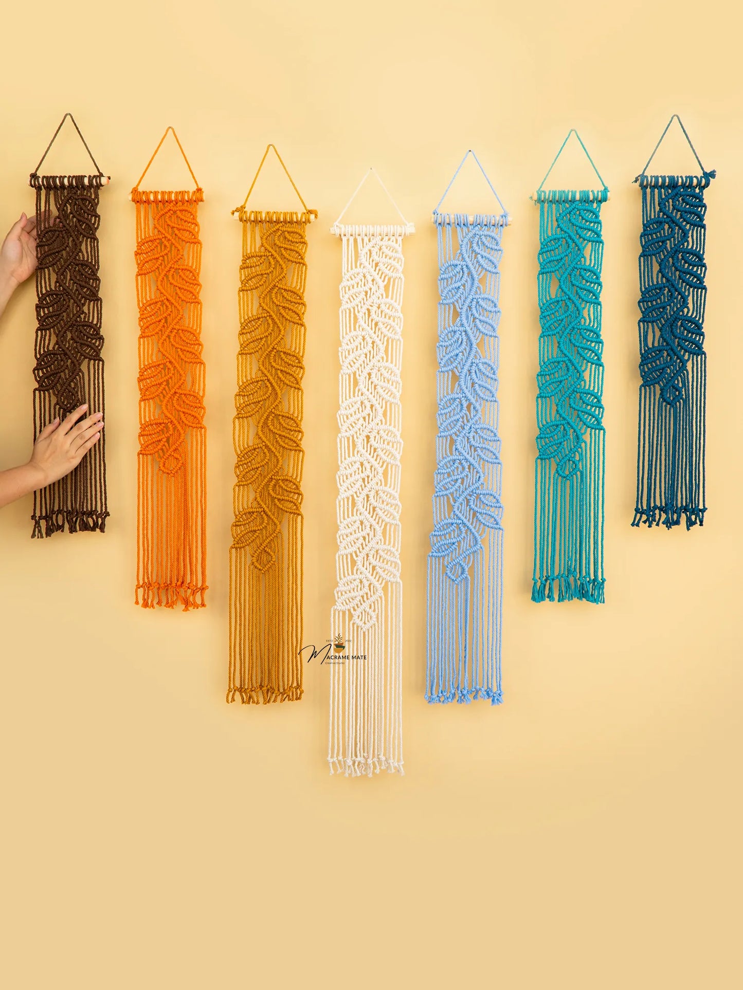 Earth Blue Macrame Wall art