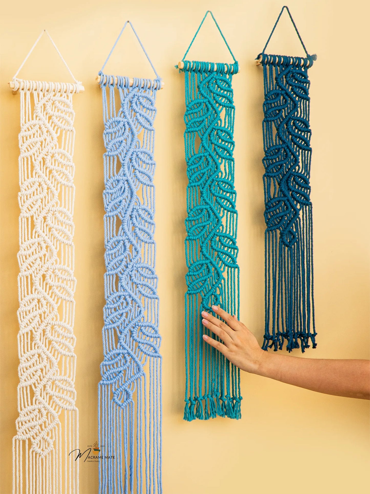 Earth Blue Macrame Wall art