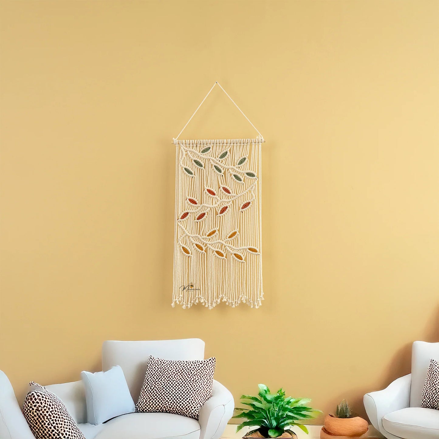 Natural Macrame Leaves