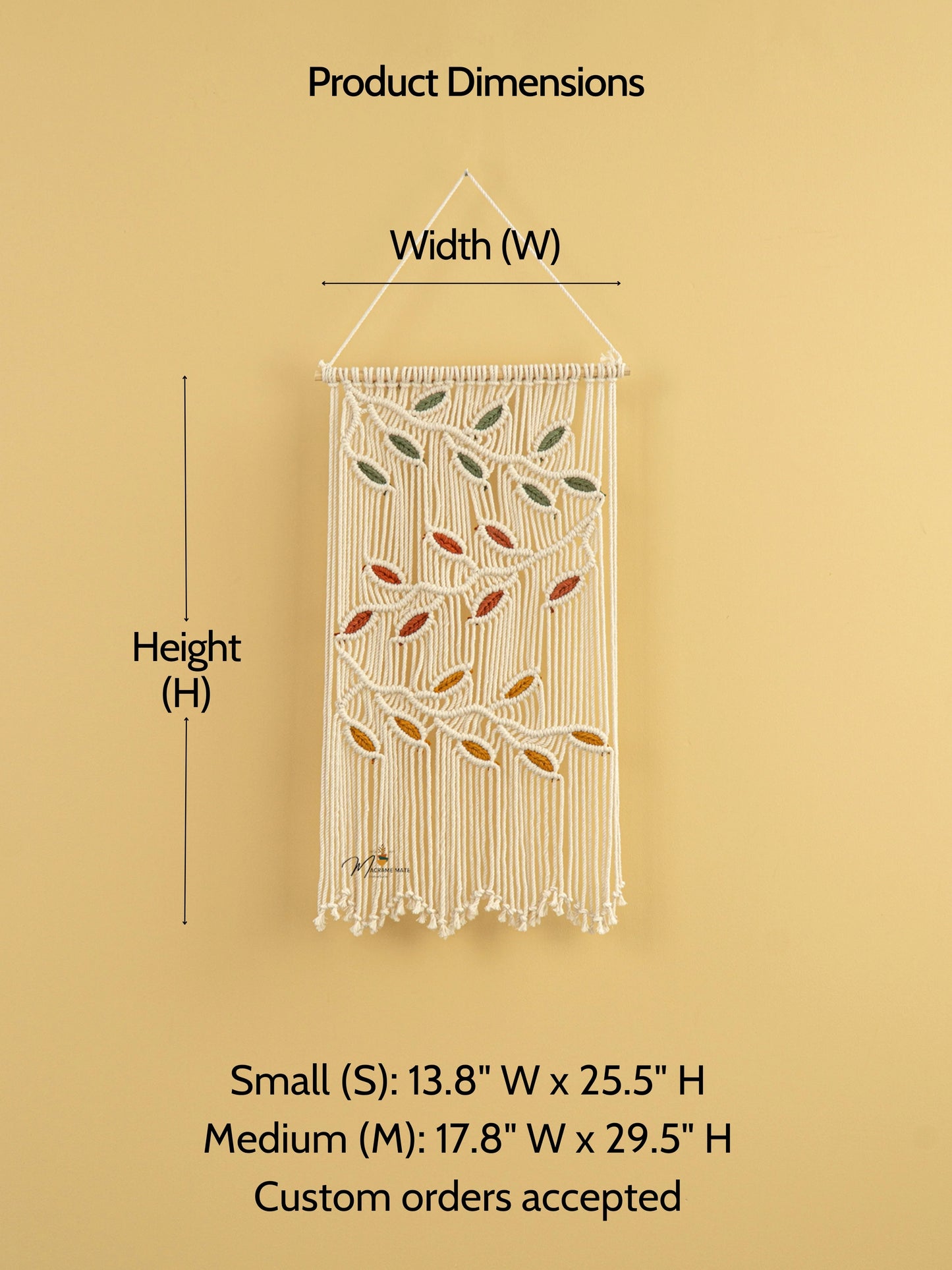 Natural Macrame Leaves