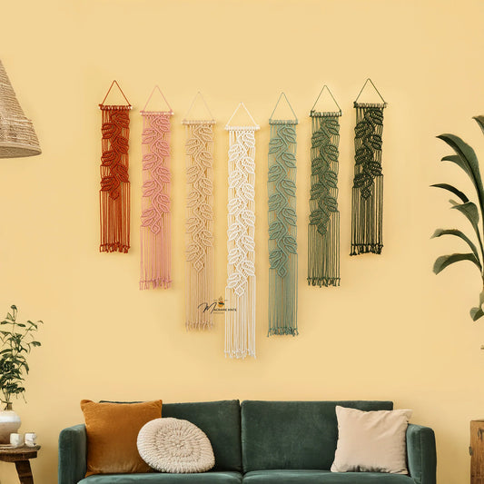 Pink Green Macrame Wall Hanging