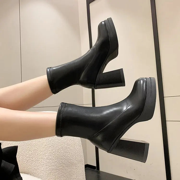 Rubber High Heel boots