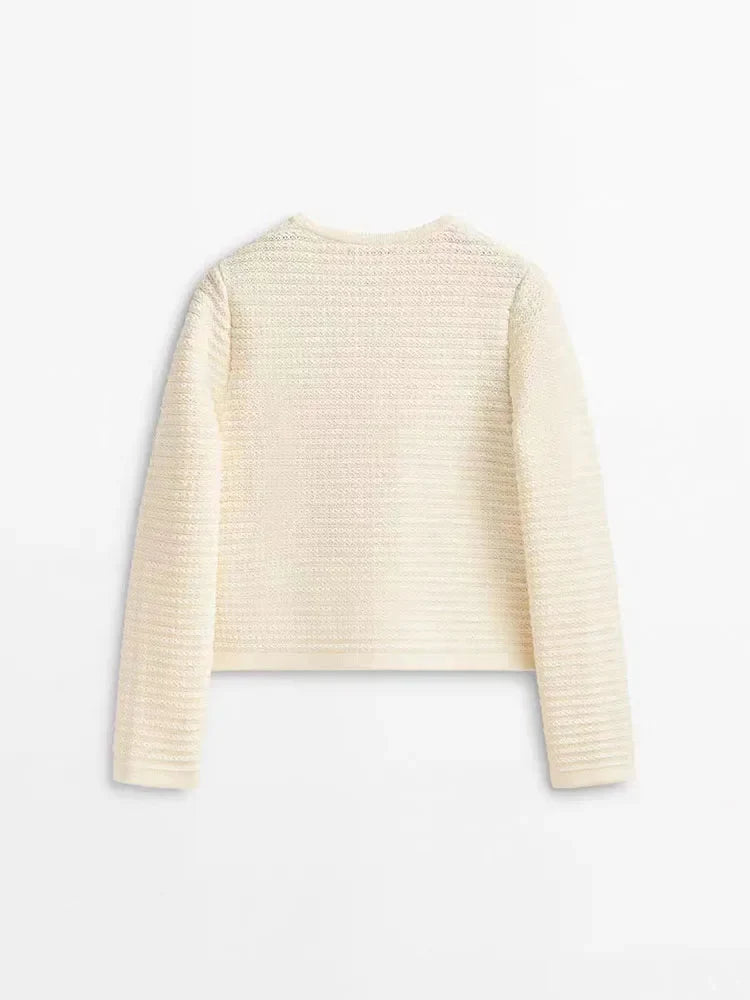 Women's Knitted Cardigan - Retro Long Sleeve Button Casual Top