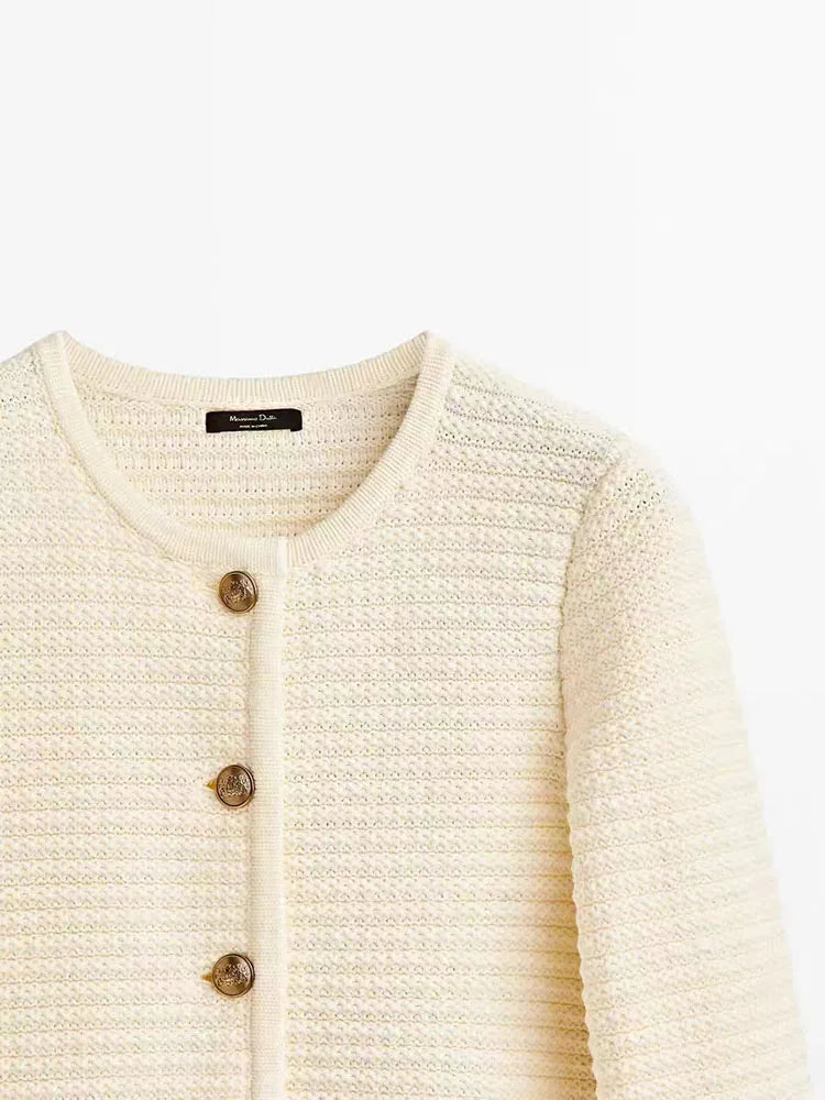 Women's Knitted Cardigan - Retro Long Sleeve Button Casual Top