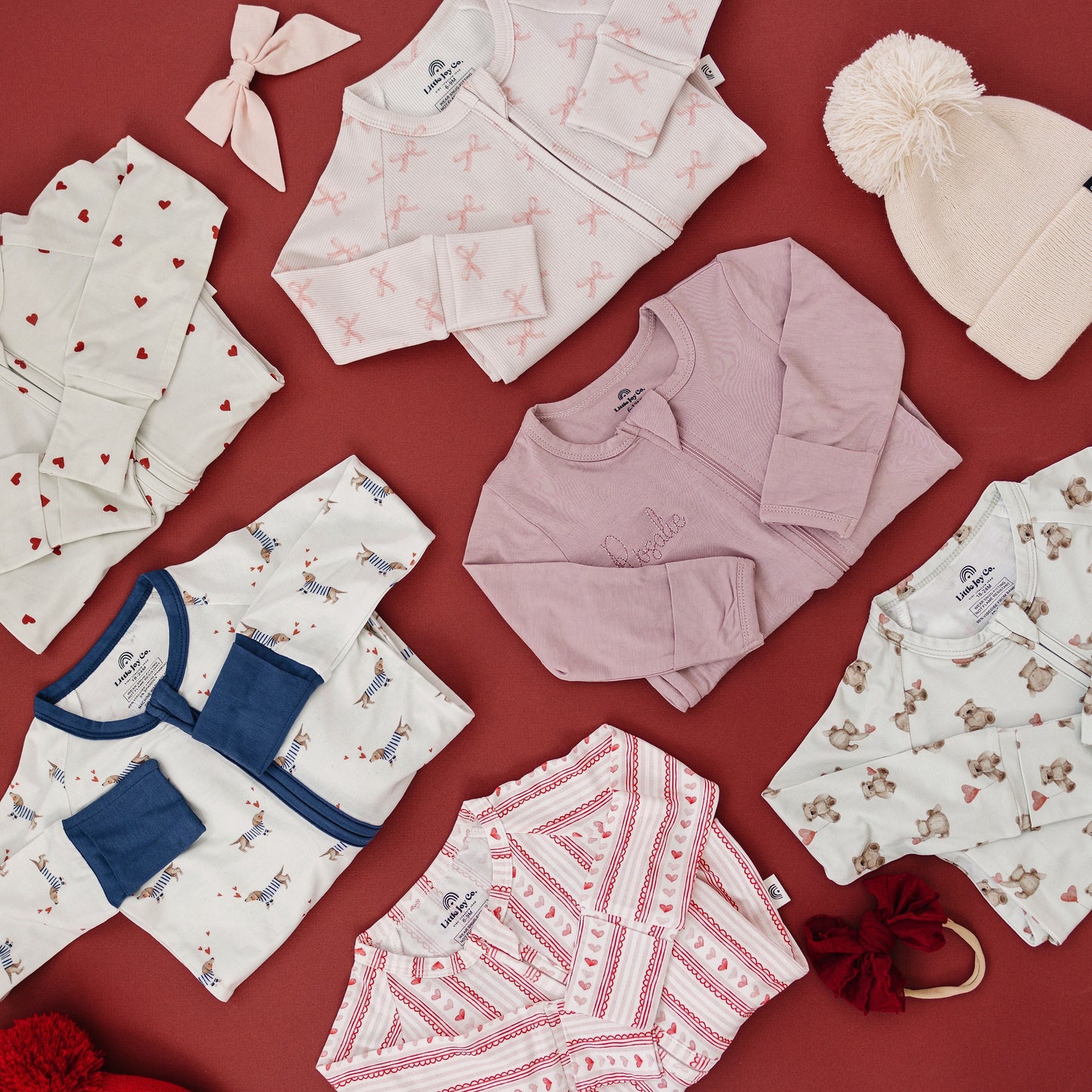 Valentine's Teddy Bear Bamboo Zippy Pajamas