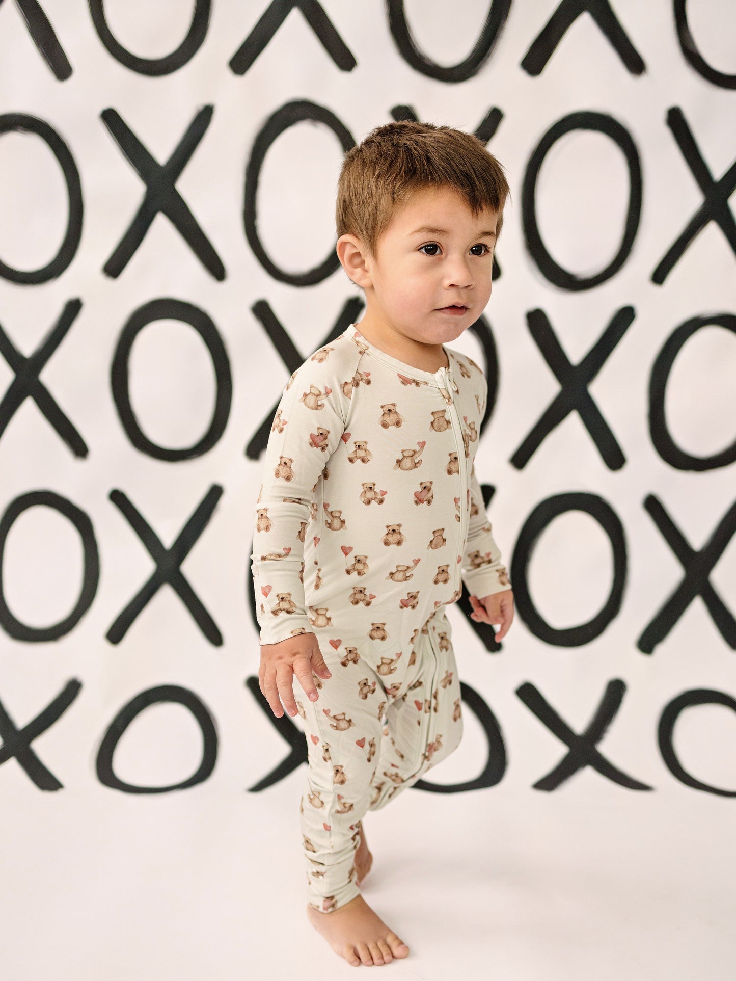 Valentine's Teddy Bear Bamboo Zippy Pajamas