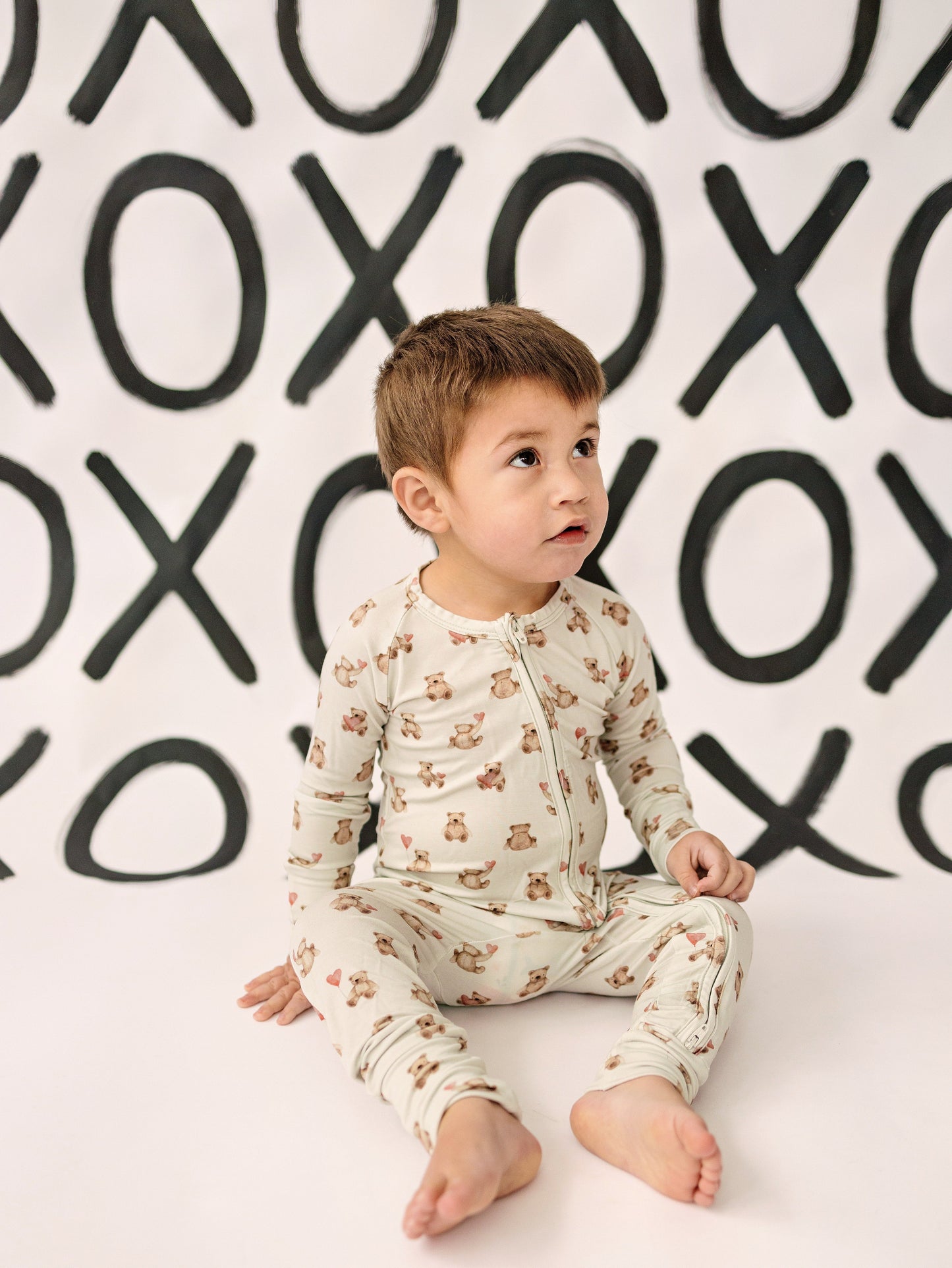 Valentine's Teddy Bear Bamboo Zippy Pajamas