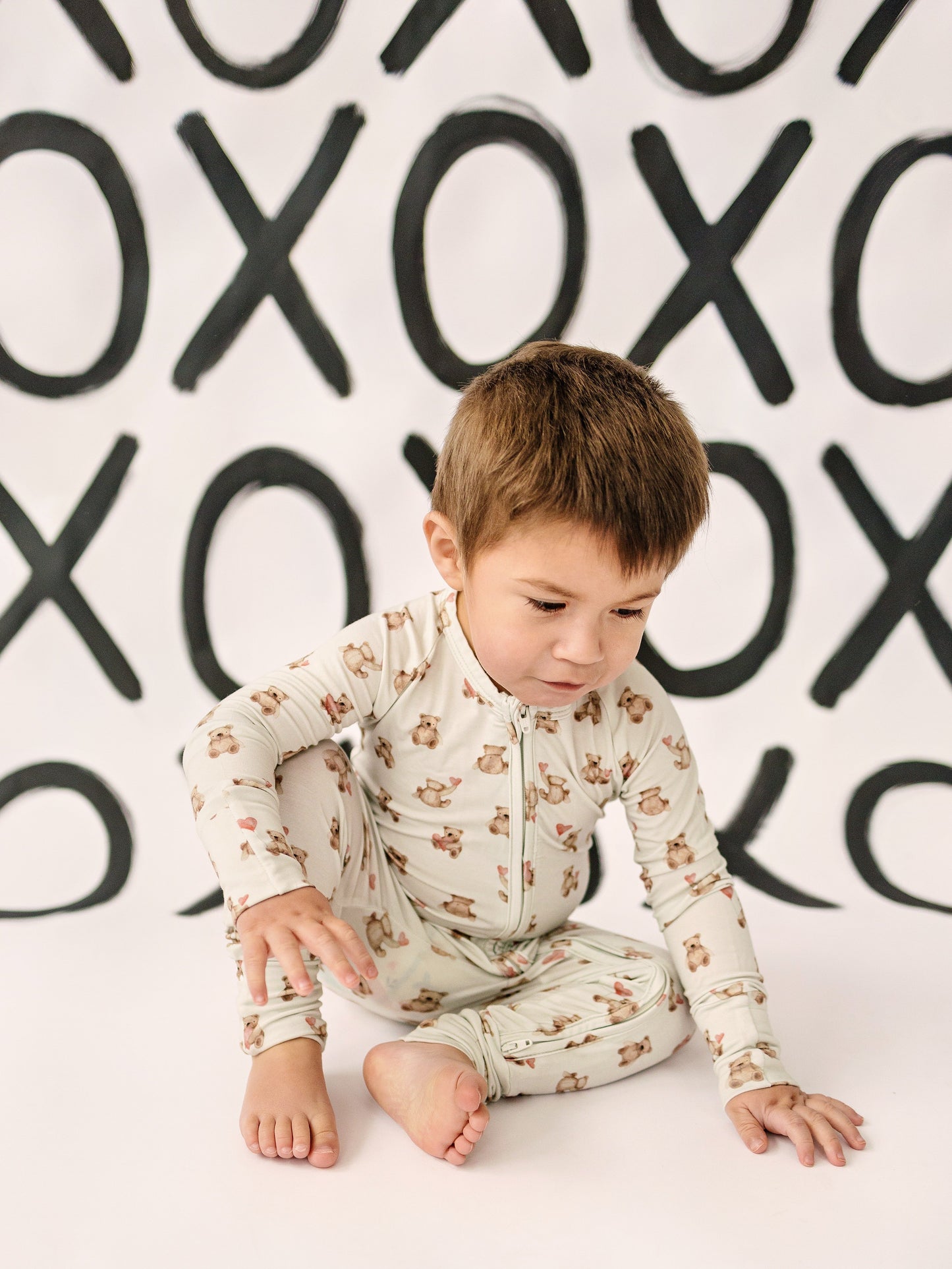 Valentine's Teddy Bear Bamboo Zippy Pajamas