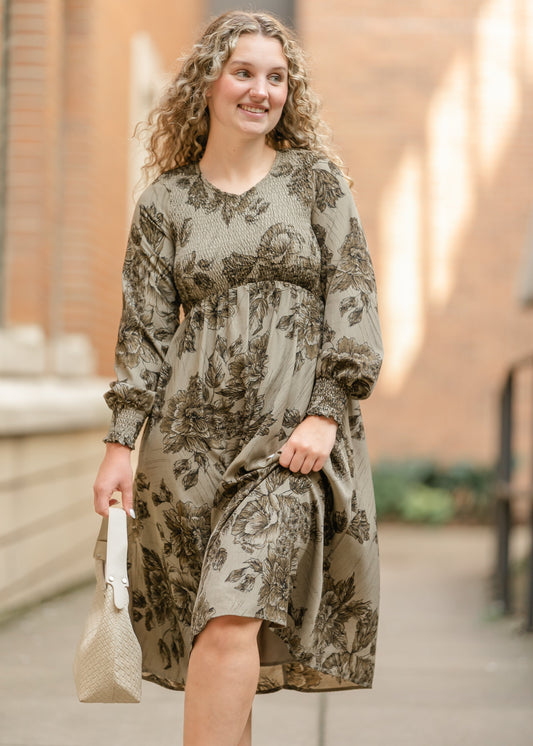 Smocked Midi Dress