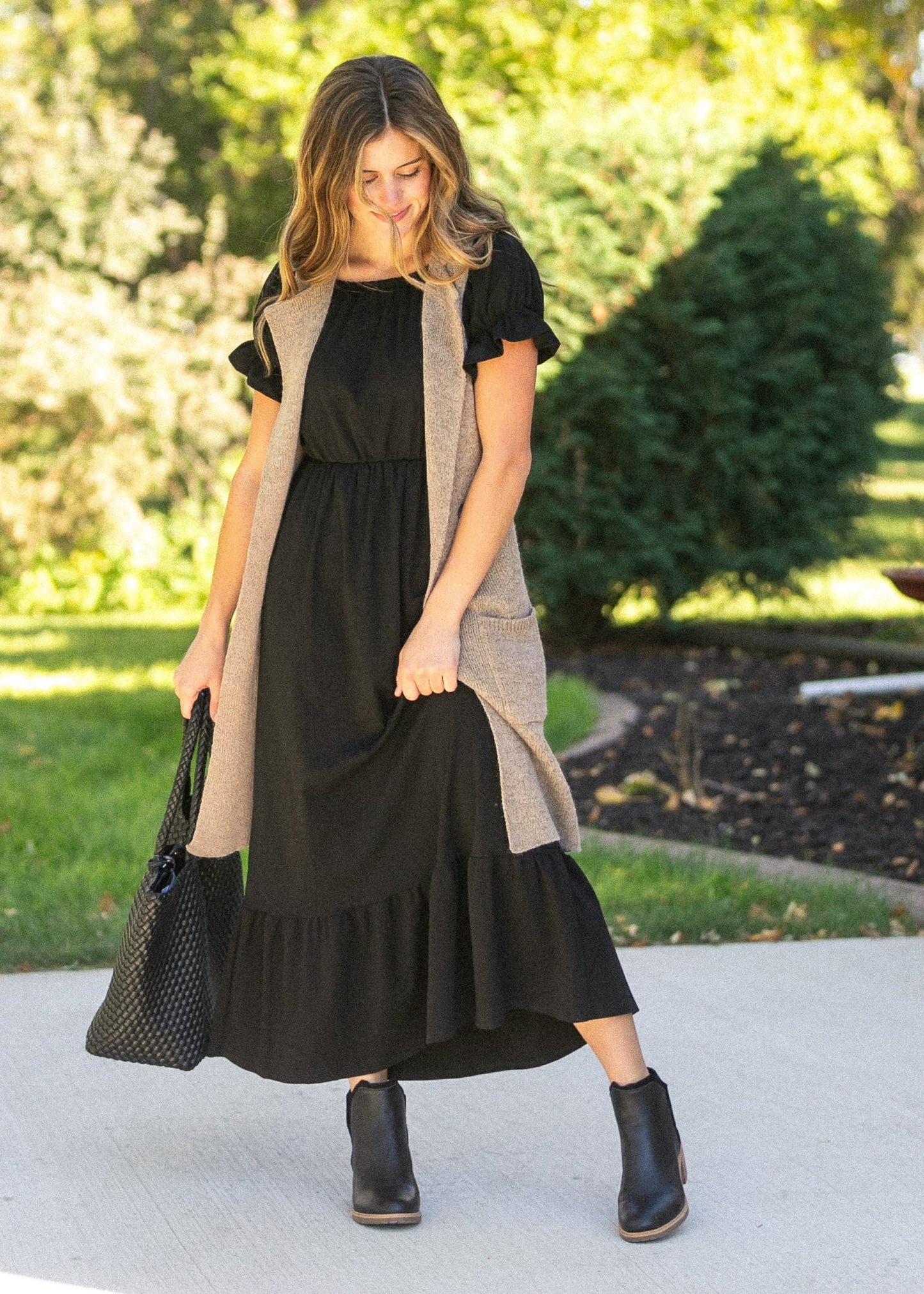 Puff Sleeve Maxi Dress
