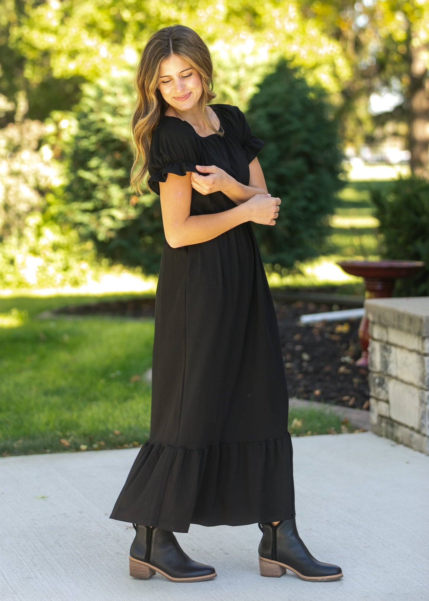 Puff Sleeve Maxi Dress