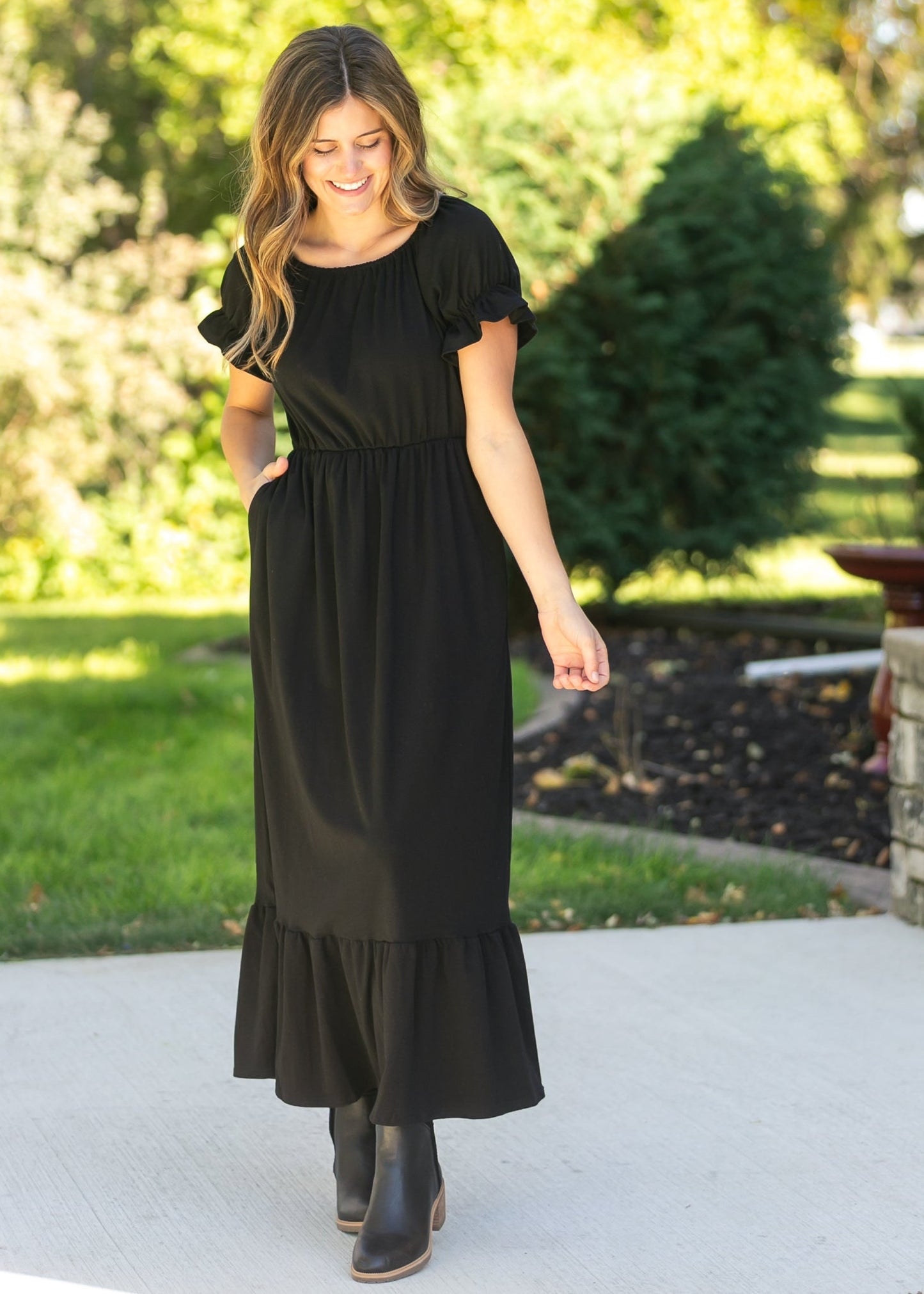 Puff Sleeve Maxi Dress