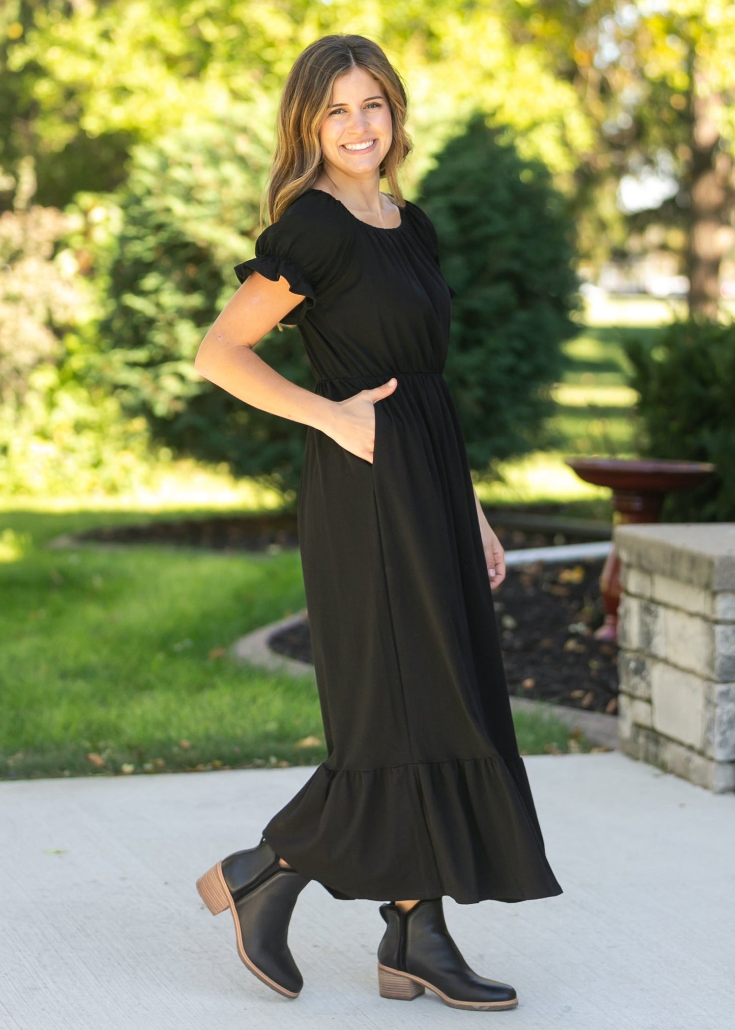 Puff Sleeve Maxi Dress