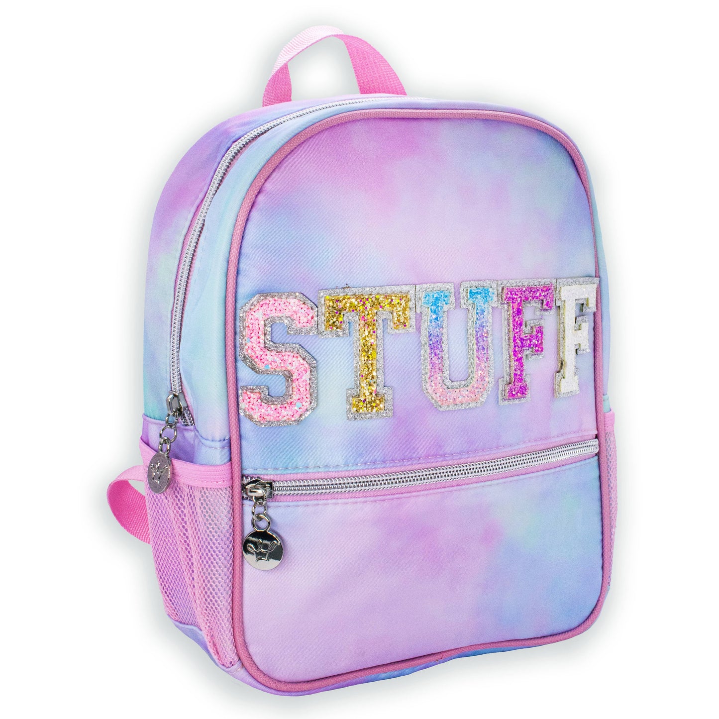 Girls Backpack with Glitter Varsity Letters - Mini Tie Dye