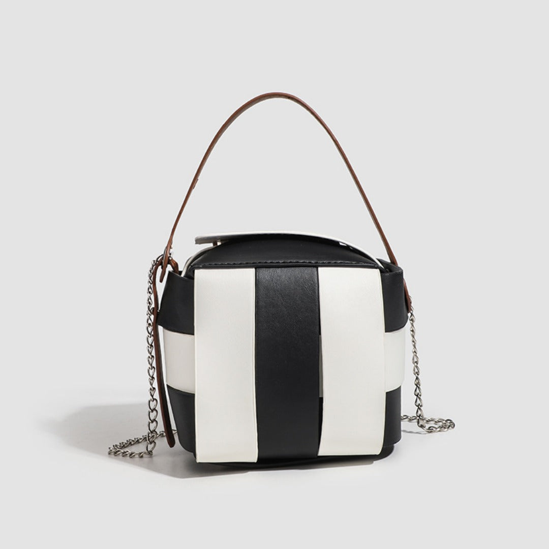 Fashion Contrasting Color PU Stylish Daily Commuter Bag - Simple Women's Shoulder Bag & Small Crossbody Tote