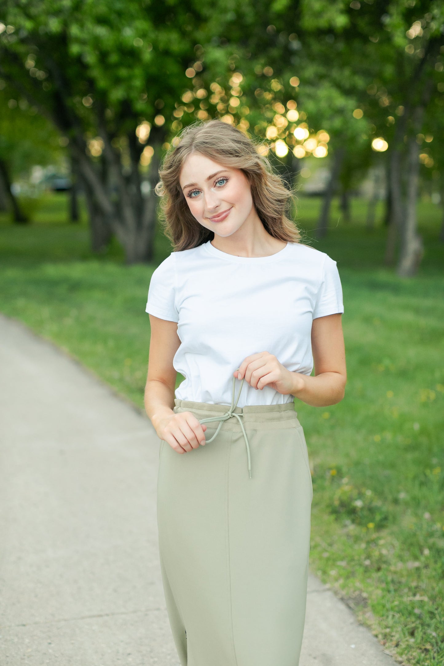 Side Zipper Athletic Midi Skirt