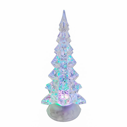 Kurt Adler 10.25-Inch LED Clear Tree Table Piece with Motion