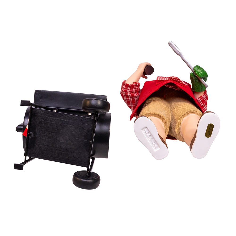 Barbecue Grill Santa Figurine 10.75-Inch