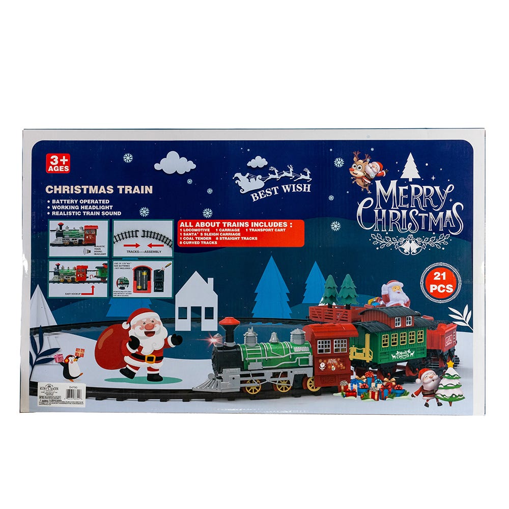 Kurt Adler Musical Train with Tree and Santa Table Piece