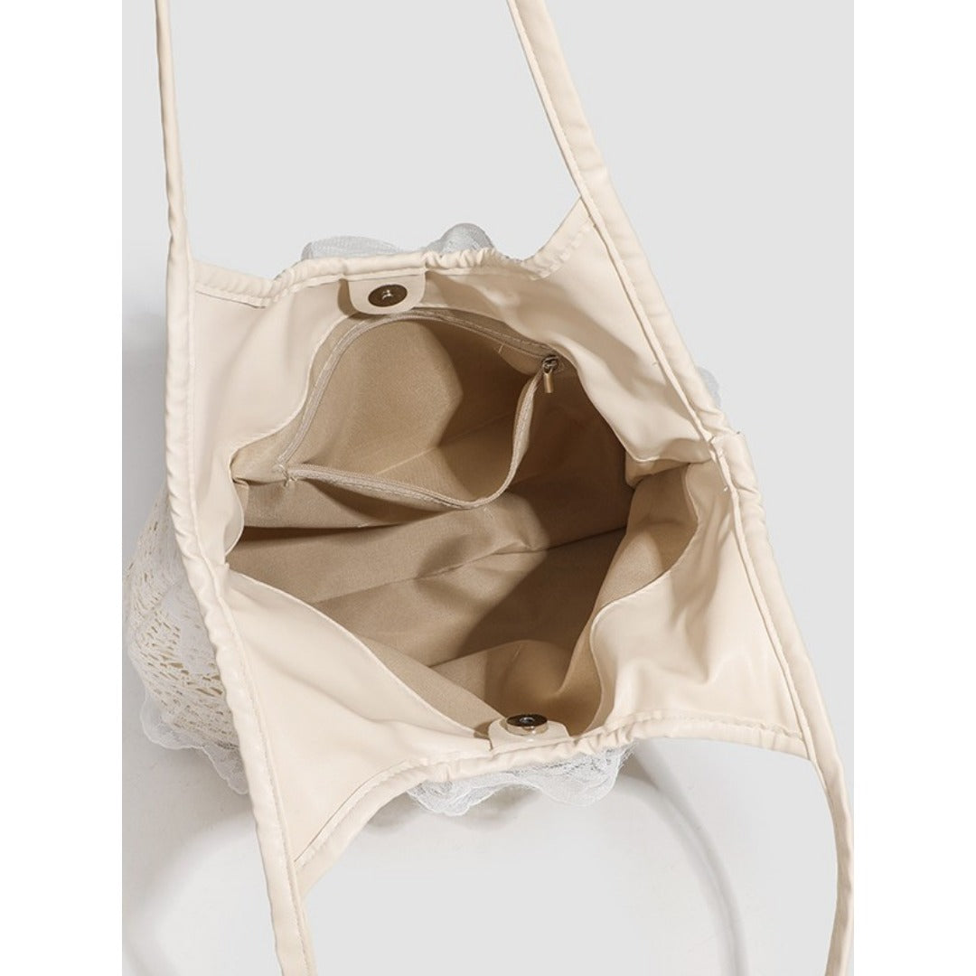 Summer woven bag casual vacation large capacity shoulder bag lace mesh underarm bag beach bag summer purse hobo